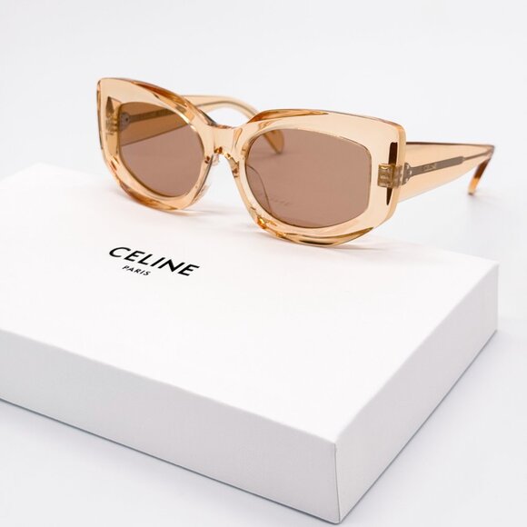 NEW CELINE CL40277F 42J WOMEN ORANGE BROWN SUNGLASSES CELINE - Picture 2 of 13